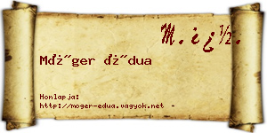 Móger Édua névjegykártya